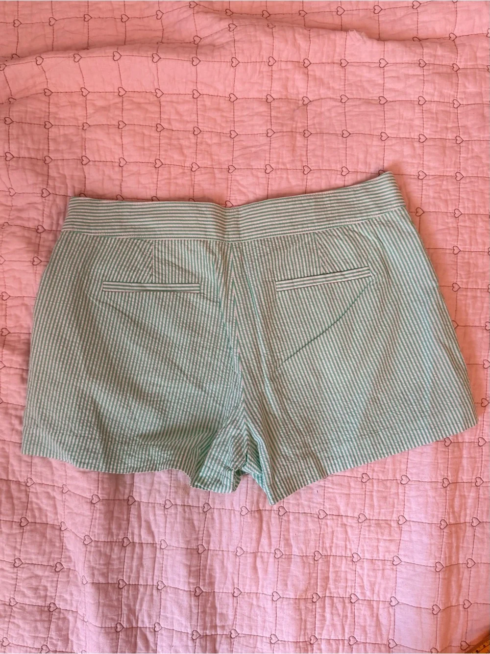 J. Crew Mint Green Seersucker High-Rise Shorts
